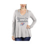 Women's Threads Gray Oklahoma City Thunder Double Dribble Separation Long Sleeve V-Neck T-shirt