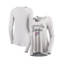 Women's Threads Gray Oklahoma City Thunder Double Dribble Separation Long Sleeve V-Neck T-shirt