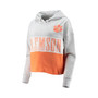 Women's '47 Heathered Gray, Heathered Orange Clemson Tigers Lizzy Colorblocked Cropped Pullover Hoodie