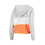 Women's '47 Heathered Gray, Heathered Orange Clemson Tigers Lizzy Colorblocked Cropped Pullover Hoodie