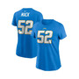 Women's Khalil Mack Powder Blue Los Angeles Chargers Player Name & Number T-shirt