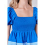 Women's Color block Smocked Tiered Mini Dress
