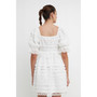 Women's Lace Puff Mini Dress