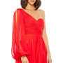 Women's Chiffon One Shoulder Slit Sleeve Flowy Gown
