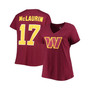 Women's Branded Terry McLaurin Burgundy Washington Commanders Plus Size Player Name and Number V-Neck T-shirt