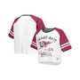 Women's White Texas A&M Aggies Melange Beaumont Cropped Raglan T-shirt