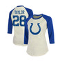 Women's Threads Jonathan Taylor Cream, Royal Indianapolis Colts Player Name and Number Raglan 3/4-Sleeve T-shirt