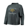 Women's Charcoal Iowa Hawkeyes Jetway Mineral Wash Corduroy Crew Neck Sweatshirt