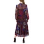 Women's Split-Neck Peasant Maxi Dress
