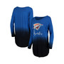 Women's Blue Oklahoma City Thunder Own It Ombre Long Sleeve Tunic T-shirt