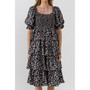 Women's Floral Smocked Midi Tiered Dress