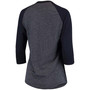 Women's Navy Cleveland Indians Team Baseball Three-Quarter Raglan Sleeve Tri-Blend T-shirt