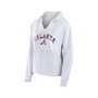 Women's Branded White Atlanta Braves Striped Arch Pullover Hoodie