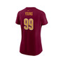 Women's Chase Young Burgundy Washington Commanders Player Name and Number T-shirt