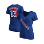 Women's Branded Alexis Lafreniere Blue New York Rangers Plus Size Name Number V-Neck T-shirt