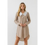 Women's Shirts Dress with Contrast Collar
