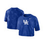 Women's Royal Kentucky Wildcats Tie-Dye Cropped T-shirt