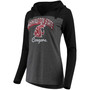 Women's Charcoal Washington State Cougars Knockout Color Block Long Sleeve V-Neck Hoodie T-shirt