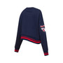 Women's Navy Cleveland Guardians Mash Up Pullover Sweatshirt