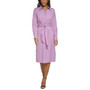 Women's Striped Button-Placket Tie-Waist Dress