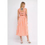 Women's Check Print Smocked Dress