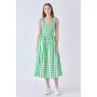 Women's Check Print Smocked Dress