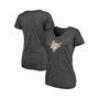 Women's Branded Heathered Charcoal Texas Longhorns Vault Primary Logo V-Neck Tri-Blend T-shirt