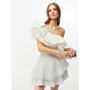 Women's One Shoulder Draped Taffeta Dress