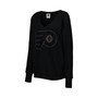Women's Black Philadelphia Flyers Rhinestone V-Neck Pullover Sweatshirt