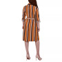 Petite Striped Roll Tab Shirt Dress