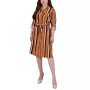 Petite Striped Roll Tab Shirt Dress