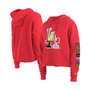 Women's Red Los Angeles Dodgers Fashion High Hip Pullover Hoodie