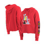 Women's Red Los Angeles Dodgers Fashion High Hip Pullover Hoodie