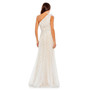 Women's Lace Embellished Feathered One Shoulder Gown