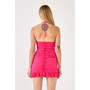Women's Ruched Halter Mini Dress