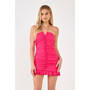Women's Ruched Halter Mini Dress