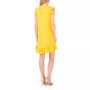 Women's Ruffled Hem Flutter Sleeve Tie-Neck Dress