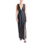 Women's Plunge V-Neck Leg-Slit Maxi Dress