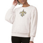 Women's White New Orleans Saints Milestone Tracker Pullover Sweatshirt