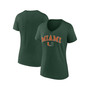 Women's Branded Green Miami Hurricanes Evergreen Campus V-Neck T-shirt