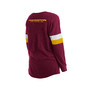 Women's Burgundy Washington Commanders Plus Size Athletic Varsity Lace-Up V-Neck Long Sleeve T-shirt