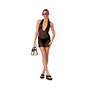 Women's Halter Crochet Open Back Dress