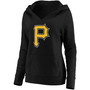 Plus Size Black Pittsburgh Pirates Official Logo Crossover V-Neck Pullover Hoodie