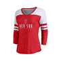 Women's Branded Heather Red Boston Red Sox League Leader Tri-Blend 3/4-Sleeve V-Neck T-shirt
