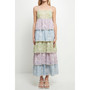 Women's Floral Print Maxi Tiered Dress