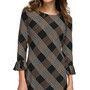Women's Plaid 3/4-Sleeve Shift Dress