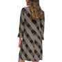 Women's Plaid 3/4-Sleeve Shift Dress