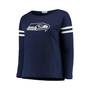 Women's College Navy Seattle Seahawks Plus Size Free Agent Long Sleeve T-shirt
