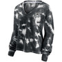 Women's White, Black Las Vegas Raiders Sport Resort Tie-Dye V-Neck Long Sleeve T-shirt