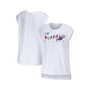 Women's White Buffalo Bills Greetings From Muscle T-shirt